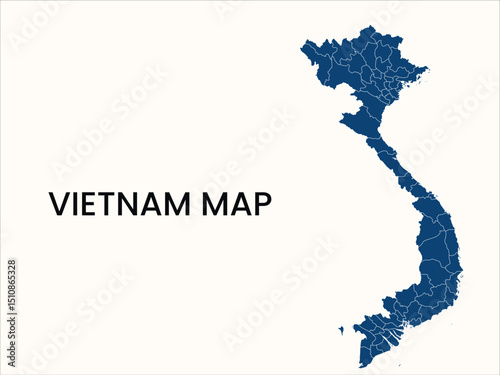 Map of Vietnam, Vietnam Map Vector Illustration.