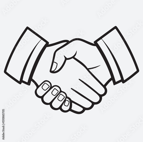 hand shake line art icon silhouette vector art illustration, handshake vector illustration