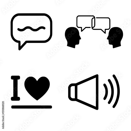 Assertive & Constructive Communication Vector Icon Set