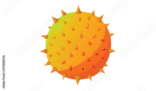 Illustration of a spiky orange fruit