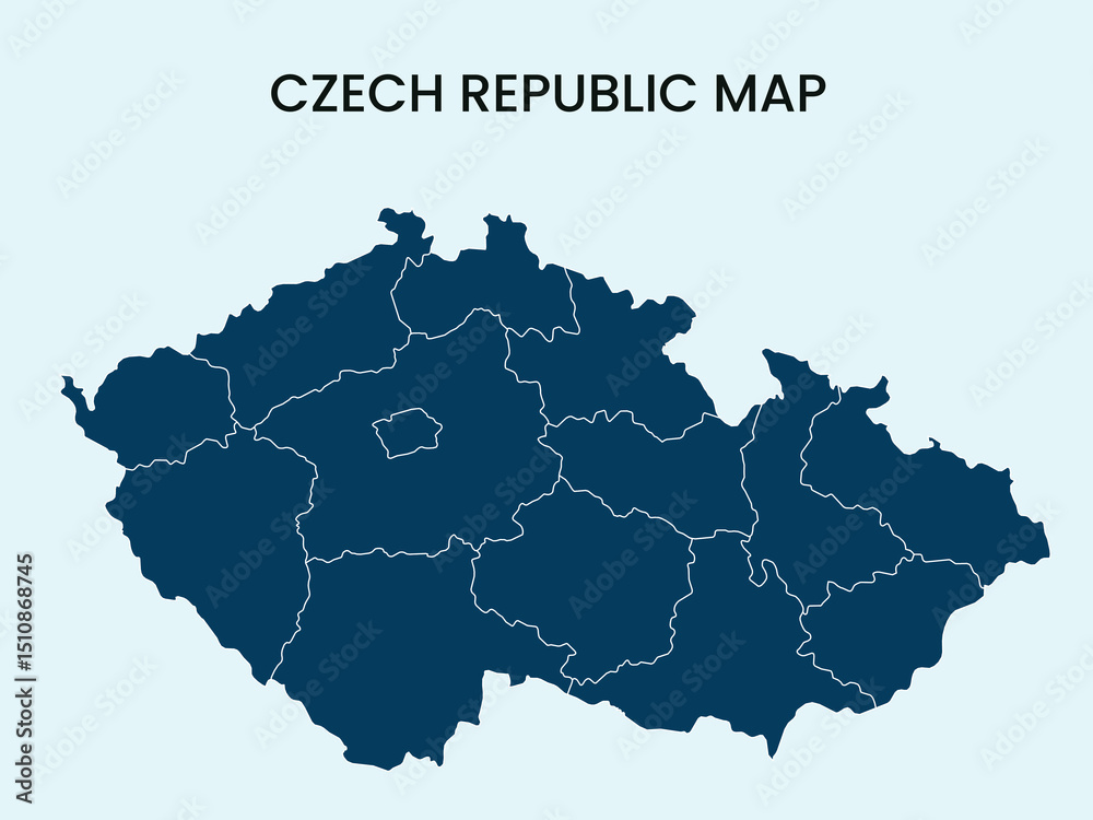 Obraz premium Map of Czech Republic, Czech Republic Map Vector Illustration.