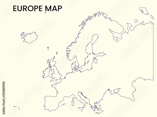 Map of Europe, Europe Map Vector Illustration.
