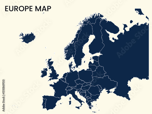 Map of Europe, Europe Map Vector Illustration.