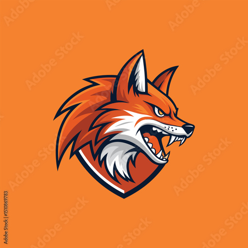 Vector illustration of Savage Aggressive Fox Logo: Striking Vector Illustration for Intense Sport and E-Sport Teams cartoon mascot  logo vector icon 