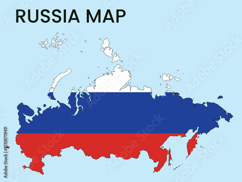 Map of Russia, Russia Map Vector Illustration.