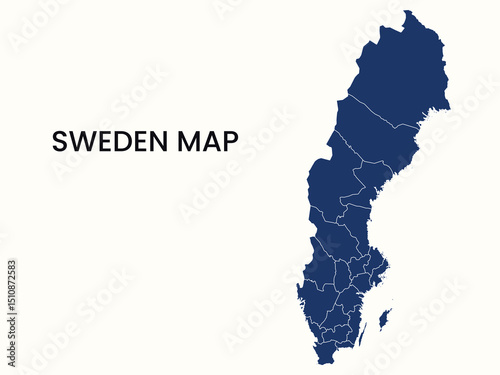 Map of Sweden, Sweden Map Vector Illustration.