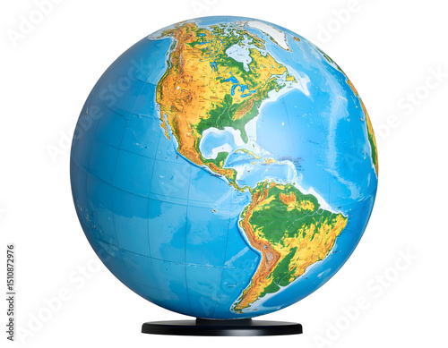 earth globe, tilted axis, showing summer hemisphere photo