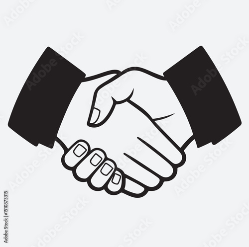 hand shake icon silhouette vector art illustration, handshake vector illustration