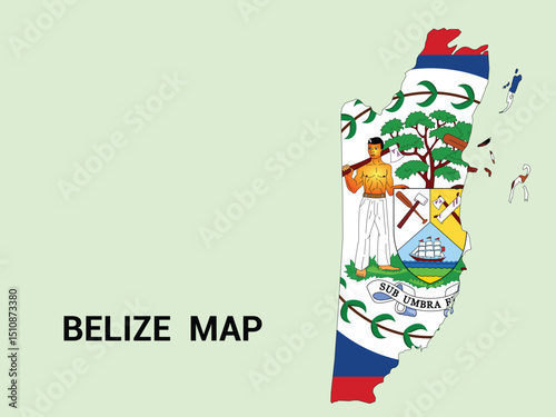 Map of Belize, Belize Map Vector Illustration..
