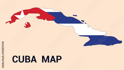 Map of Cuba, Cuba Map Vector Illustration..
