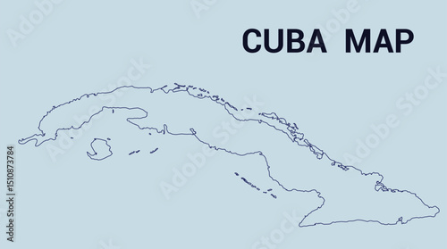 Map of Cuba, Cuba Map Vector Illustration..
