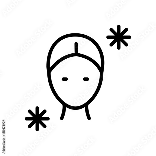Hypothermia Outline Icon. Vector Illustration of Person with Cold Temperature Symbol, Low Body Temperature and Representing Hypothermia. Isolated Line Sign.