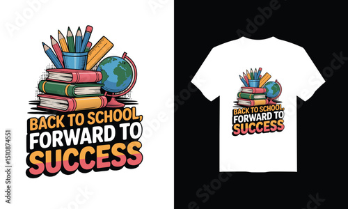 "Back to School, Forward to Success" t-shirt design ai generated.