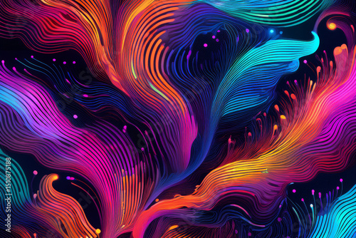 nferno: Abstract Digital Painting with Luminous Orange Glow
