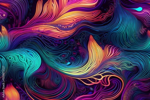 Solar Flare: Dynamic Orange, Yellow, and Teal Fluid Light Art