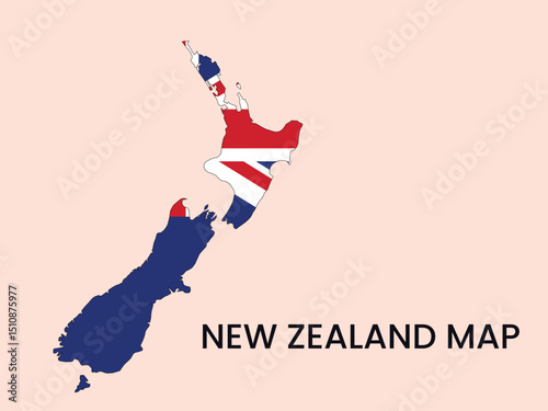 Map of New Zealand,  New Zealand Map Vector Illustration.	

