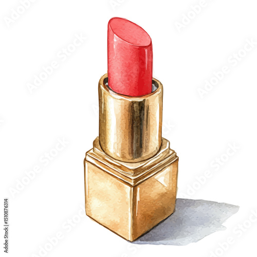 Lipstick Holder, watercolor clipart vector, high quality, isolated on a white background.