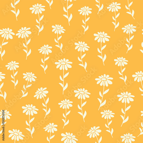 Bicolor contour silhouette seamless pattern with poppy flowers and leaves. Abstract floral spring, summer pastel pattern