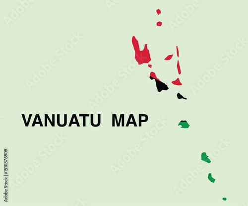 Map of Vanuatu,  Vanuatu Map Vector Illustration.	
