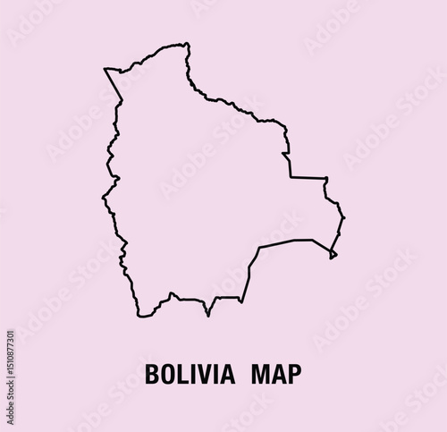 Map of Bolivia,  Bolivia Map Vector Illustration.	
