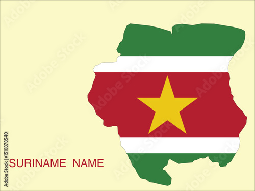 Map of Suriname,  Suriname Map Vector Illustration.	Suriname
