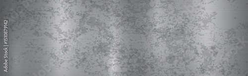 Panoramic metal background with rust - Vector illustration