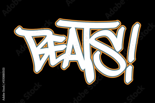 The word "BEATS!" bursts forth in a stylized graffiti design, a dynamic visual representation of rhythm and sound, capturing the pulse of modern music.