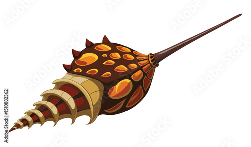 Ornate fantasy seashell with long spire