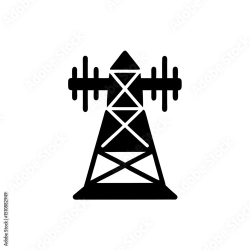creative details transmission tower icon vector illustration