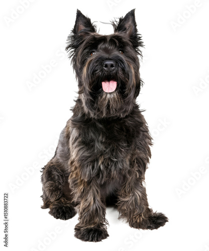 Isolated purebred black and white terrier puppy