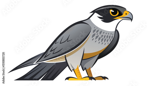 Majestic peregrine falcon bird illustration
