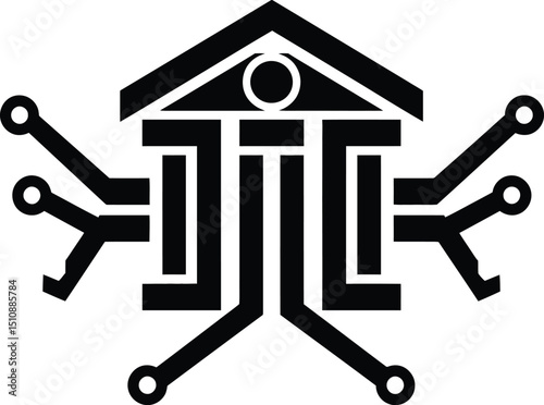 Digital banking technology logo design for finance and fintech companies branding and marketing use