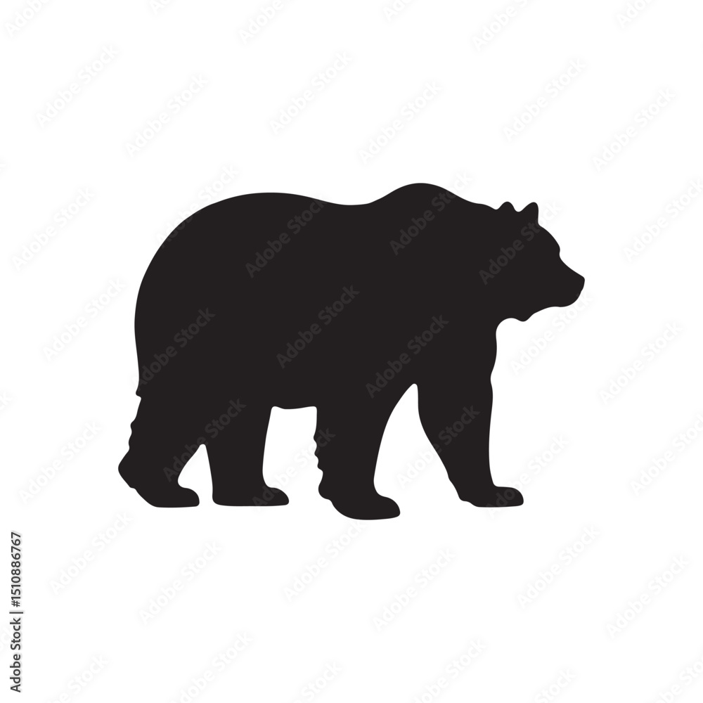 Fototapeta premium Polar bear silhouette collection with cub.