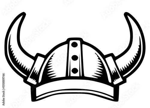 hand drawn vector illustration of viking horned helmet
