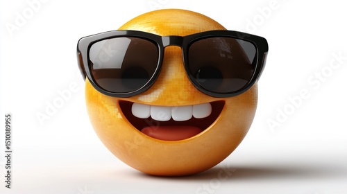Smiling Emoji Face with Sunglasses, Studio Shot