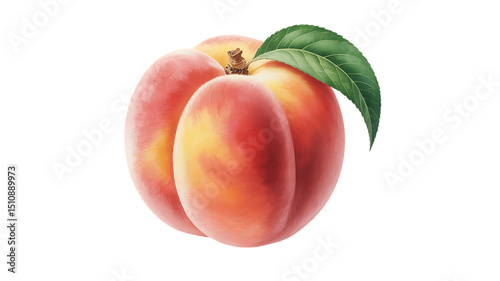 Juicy Peach Illustration A Vibrant Watercolor Painting of Summer Fruit