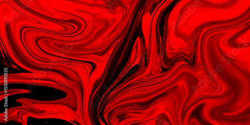 Abstract texture of liquid acrylic lush lava color marble texture background. Marble Red Alcohol Ink Wavy Liquid Texture blend of curves. Tinted canvas fabric and Silk satin imitating smooth fabric.