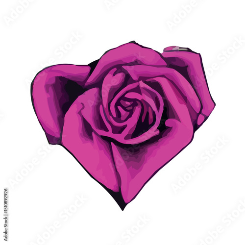Y2k Gothic pink hearts with barbed wire. Perfect Gothic hearts in 2000s style. Pink Emo goth tattoo stickers flamed