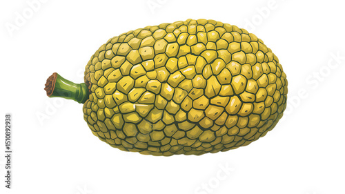 Vibrant illustration of a Breadfruit A Detailed Botanical Drawing