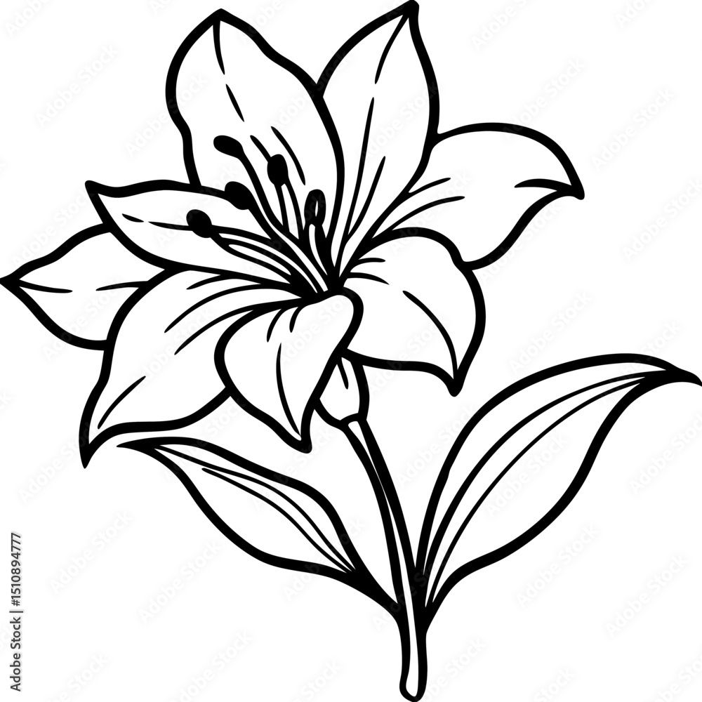 Obraz premium black and white lily flower