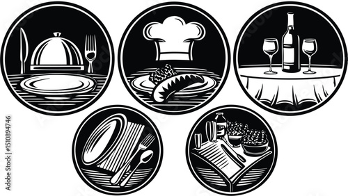 Vector icon set featuring religious and cross symbols in simple black silhouette style for web and business design