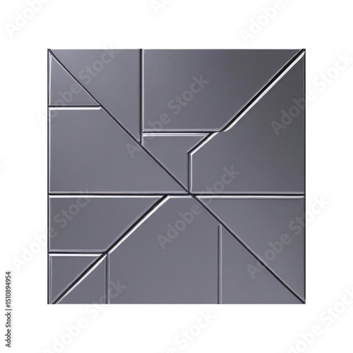 Abstract geometric design with metallic gray tones for modern art and contemporary wall decor ideas online