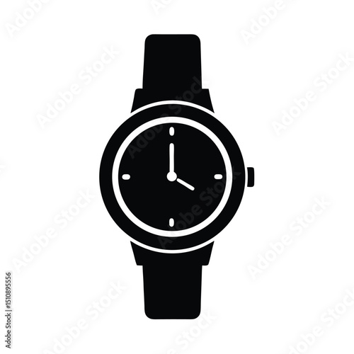Wristwatch Icon Vector Flat and Clean Look Isolated