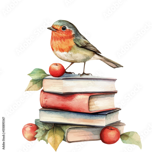 watercolor of Learning App, vector high quality, isolated on a white background.