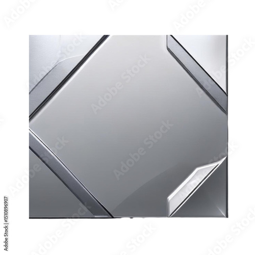 Abstract silver chrome panel design for wall decor and interior design modern metallic surface background art
