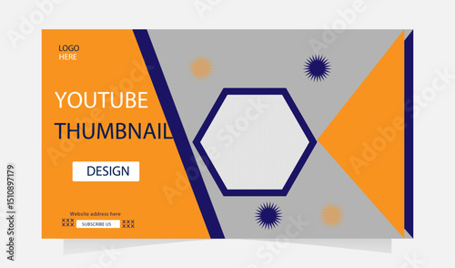 Modern youtube thumbnail template design orange gray