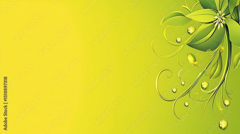 Vivid green floral design Vivid green floral design