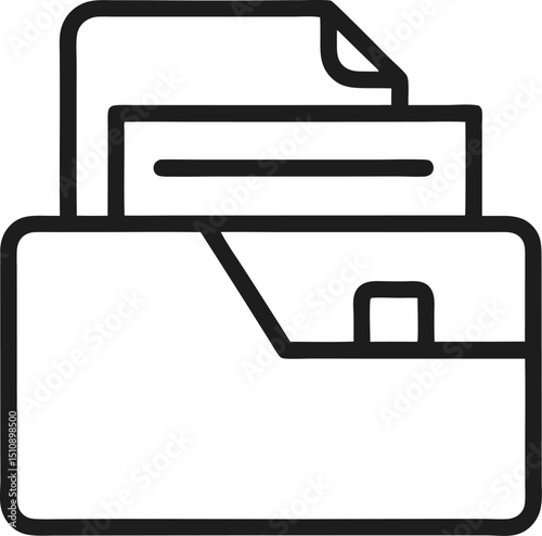 hidden folder vector outline icon on white or transparent background