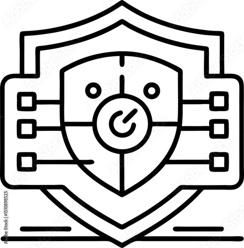 security scan vector outline icon on white or transparent background