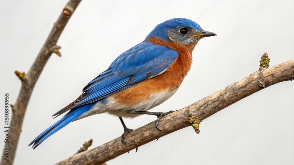 Fototapeta premium Eastern Bluebird on studio background